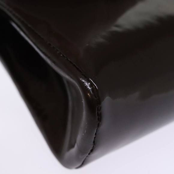 CHANEL Pouch Patent leather Brown CC Auth 74604 - Picture 15 of 16